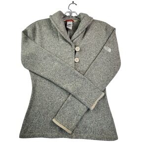 The North Face XS Gray Shawl Collar Fleece Pullover Sweater Gorpcore Hiking Cozy